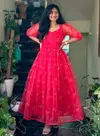 Sanam Organza Printed Long Western Dress Wholesalers In Delhi